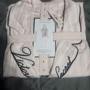 Victoria's Secret Light Pink and White Striped Pajama Set